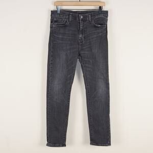 Levis 510 Premium Skinny Flex Faded Wash Black Jeans Mens Sz 33 x 27